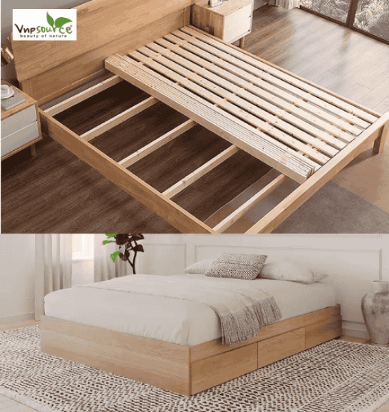 Platform bed frames & Slatted bed frames Made in Vietnam 