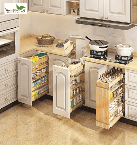 Shelves, Pull-out Trays & Spice Racks manufactured in Vietnam