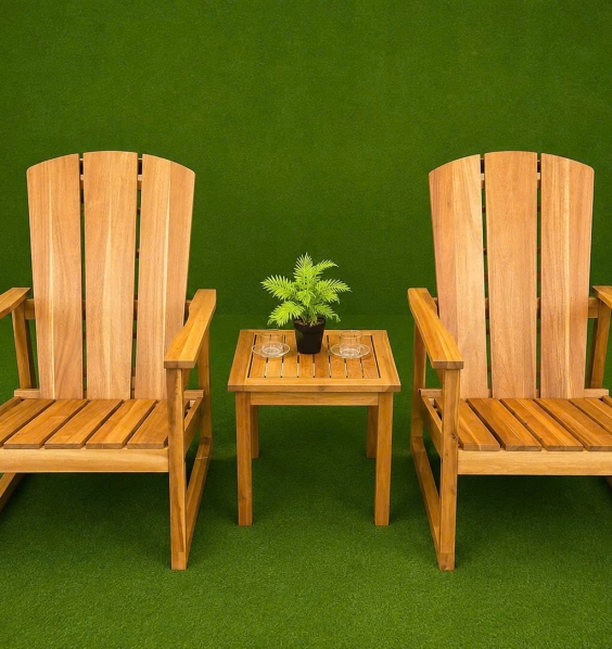 Outdoor wooden table and chair set